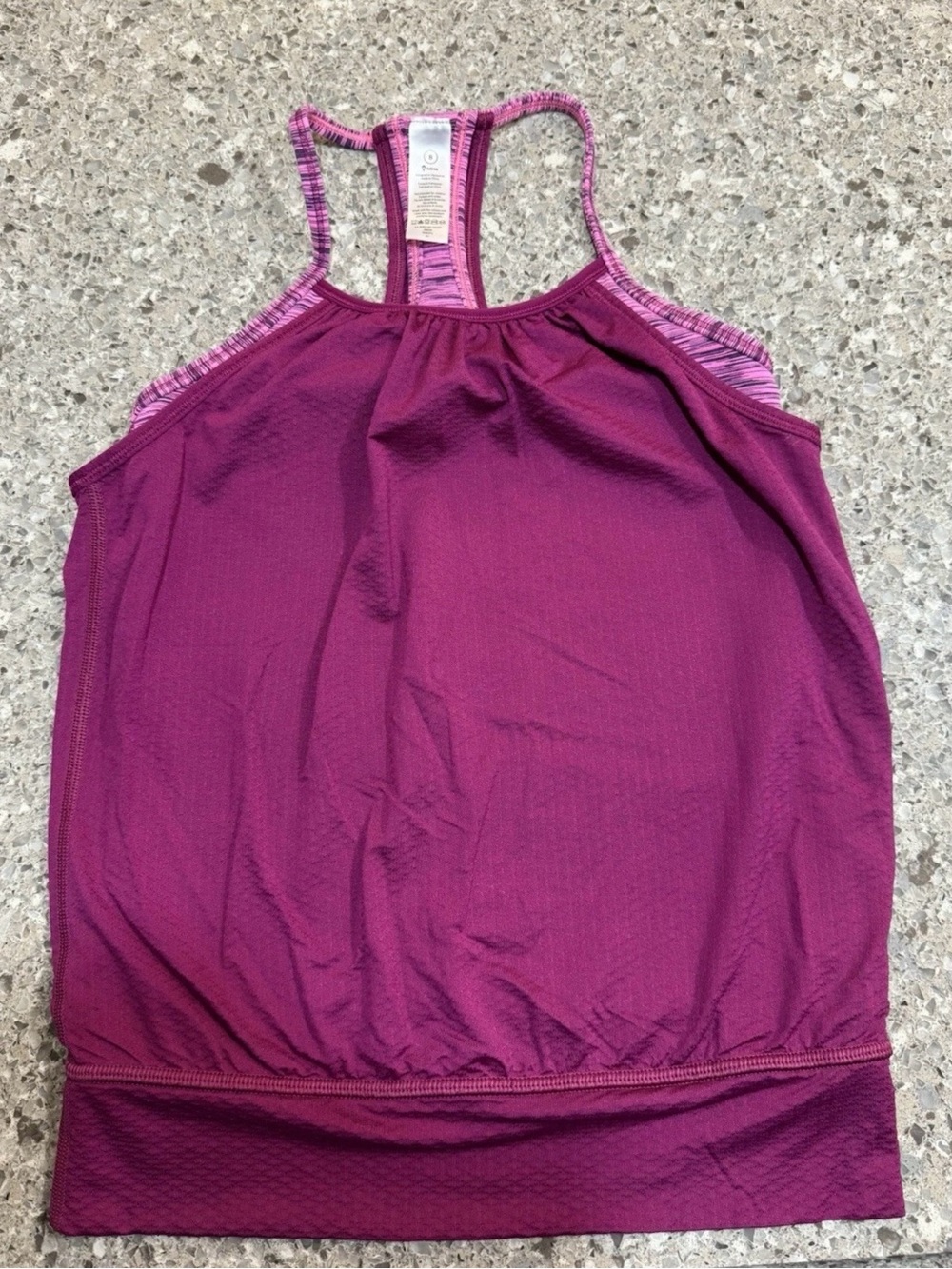 Ivivva by Lululemon racer back tank top with built in bra size 8